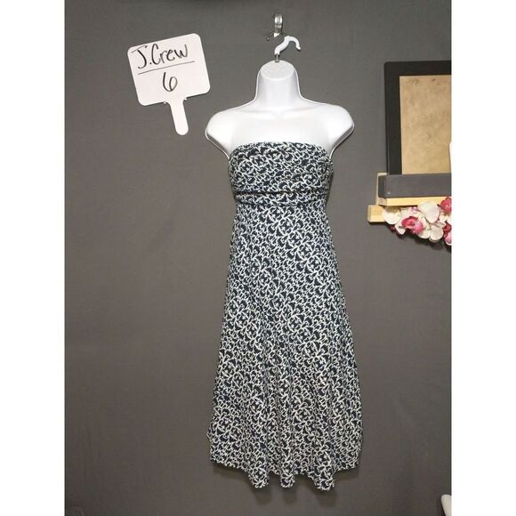 J. Crew strapless navy blue dress size 6 - Picture 1 of 5